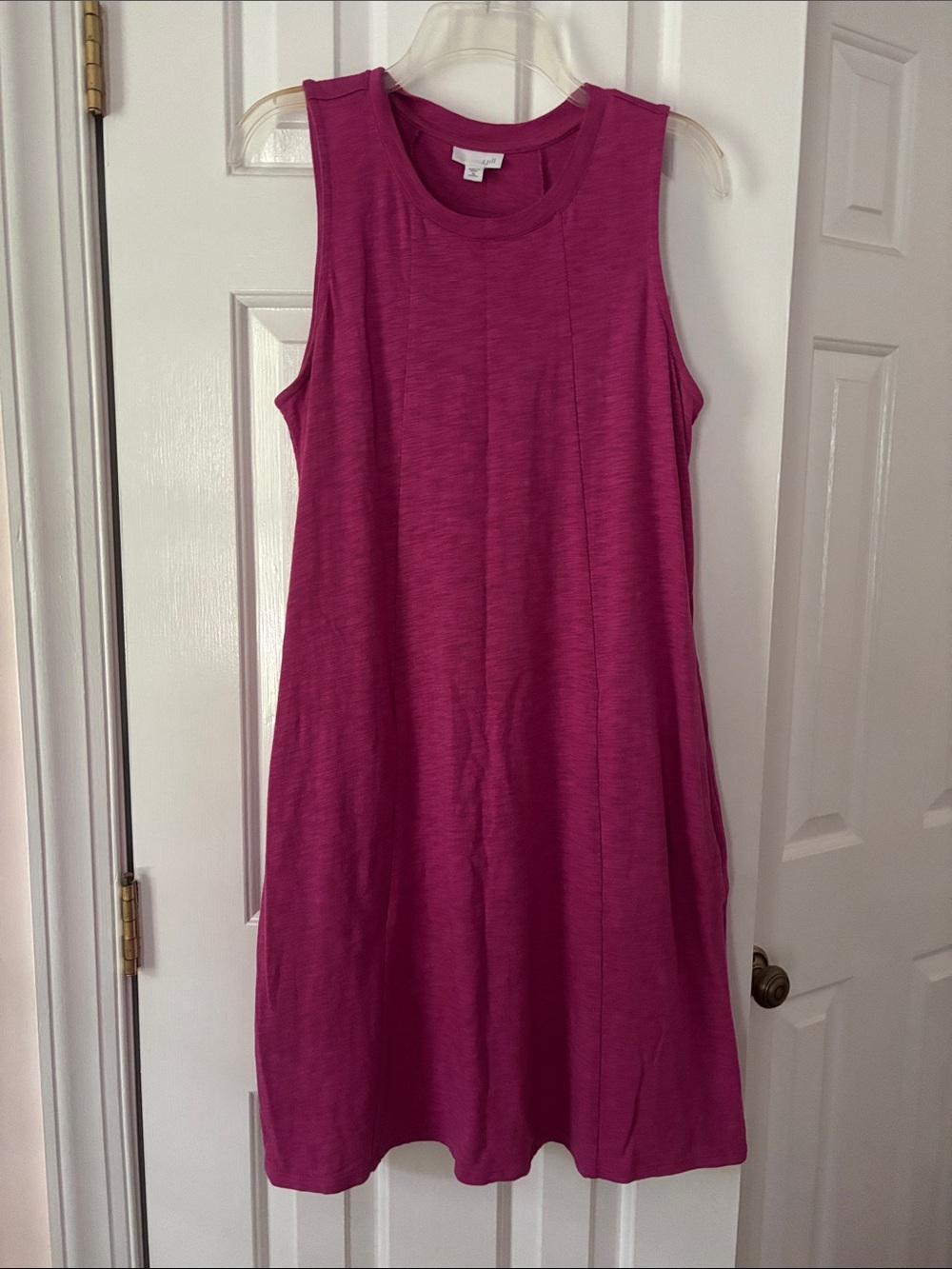 J. Jill Sleeveless Magenta Midi Shift Dress